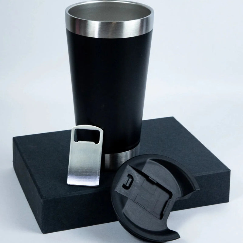 Copo Térmico Inox com Tampa e Abridor para Quente e Gelado