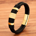 Pulseira de Couro Trançada Masculina