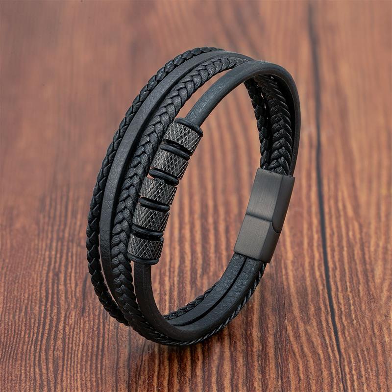 Pulseira Masculina de Couro