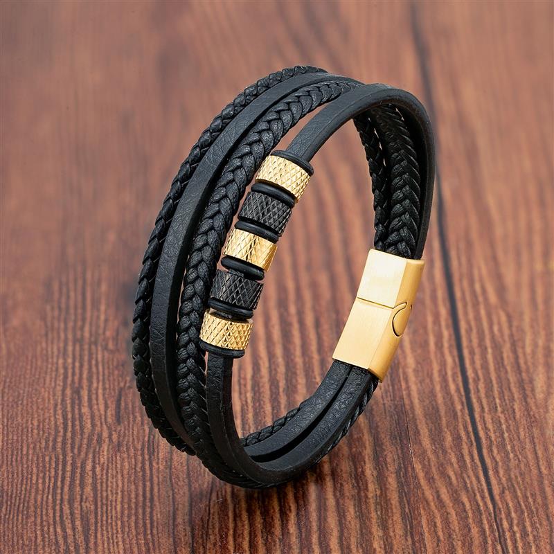 Pulseira Masculina de Couro