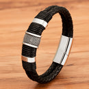 Pulseira de Couro Trançada Masculina