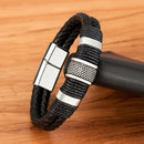 Pulseira de Couro Trançada Masculina