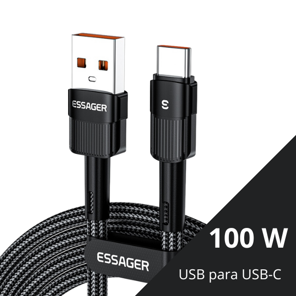 Cabo USB-C Carregamento Rápido