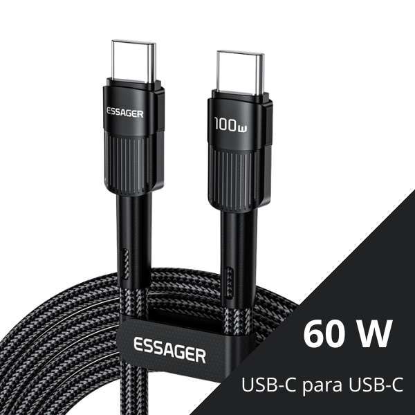 Cabo USB-C Carregamento Rápido