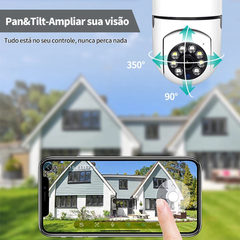 Câmera Wifi Giratória 360 full HD com Visão Noturna