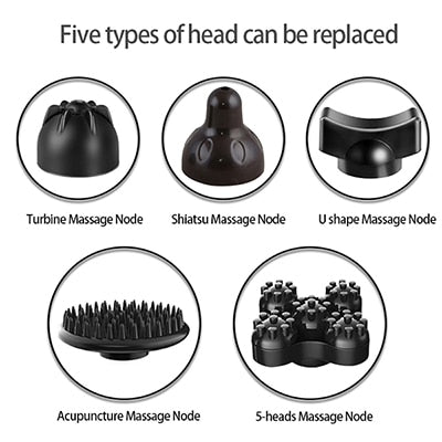 Luyao 4 em 1 massageador de pescoço elétrico martelo massagem volta relaxar multifuncional vértebra cervical rolo massagem vara