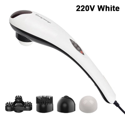 Luyao 4 em 1 massageador de pescoço elétrico martelo massagem volta relaxar multifuncional vértebra cervical rolo massagem vara