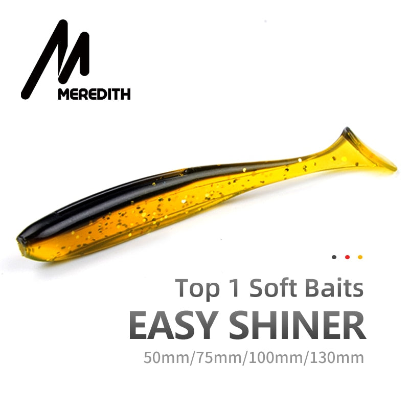 Meredith fácil shiner iscas de pesca 50mm 75mm 100mm 130mm wobblers carpa pesca iscas macias silicone artificial duplo cor iscas