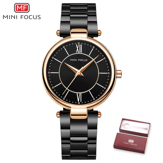 Mini foco relógios femininos à prova dblue água azul aço inoxidável marca de luxo moda senhoras relógio de quartzo relogio feminino montre femme
