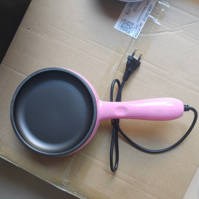Multifuncional casa mini ovo omelete panqueca bife frito frigideira elétrica antiaderente fervida ovo caldeira a vapor ue eua