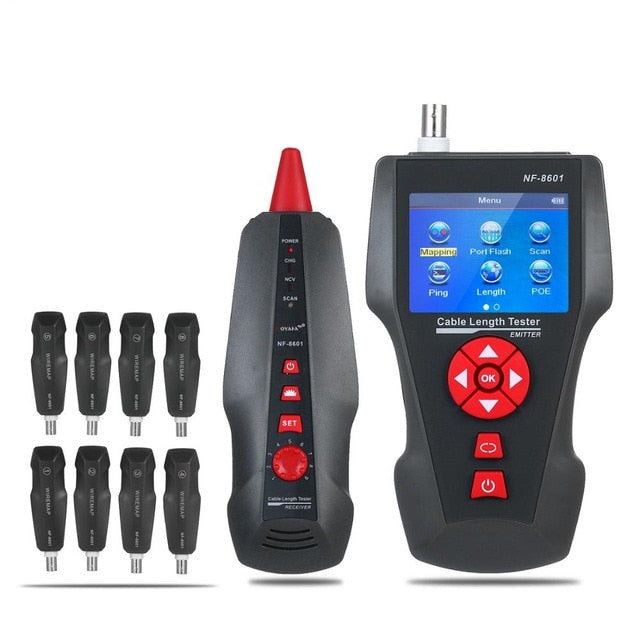 NF-8601S multi-funcional testador de cabo de rede lcd comprimento do cabo medidor breakpoint tester rj45 verificador de linha de telefone
