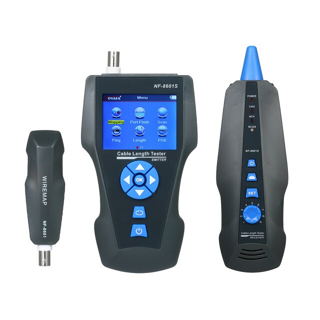 NF-8601S multi-funcional testador de cabo de rede lcd comprimento do cabo medidor breakpoint tester rj45 verificador de linha de telefone