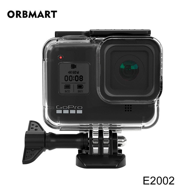 Orbmart 60 m caso habitação à prova dorbágua para gopro hero 8 mergulho preto capa protetora mergulho subaquático para go pro 8 acessórios