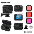 Orbmart 60 m caso habitação à prova dorbágua para gopro hero 8 mergulho preto capa protetora mergulho subaquático para go pro 8 acessórios