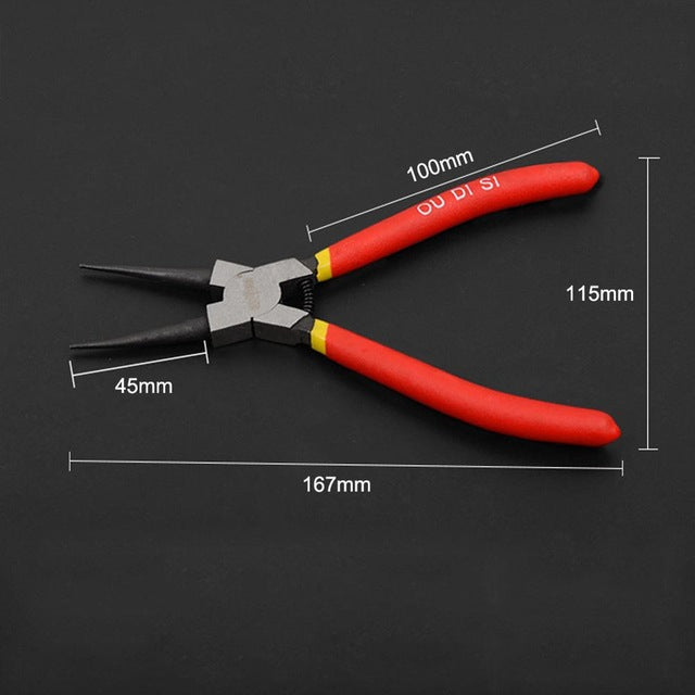 Portátil 7 "interno externo alicate clipes de retenção multifuncional anel snap circlip alicates para ferramenta mão