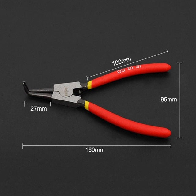 Portátil 7 "interno externo alicate clipes de retenção multifuncional anel snap circlip alicates para ferramenta mão