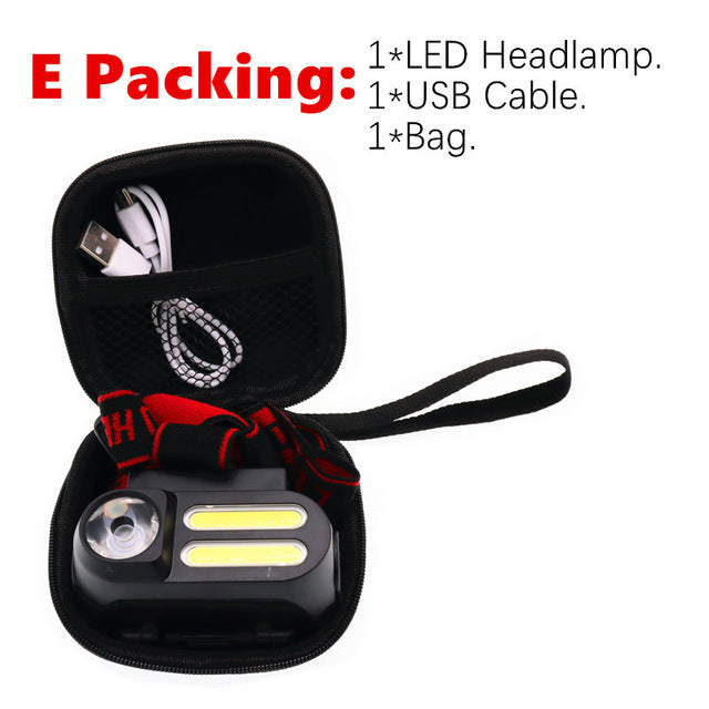 Portátil mini xpe + 2 * cob led farol luz de trabalho à prova dwaterproof água uso 18650 bateria para iluminação noturna lanterna