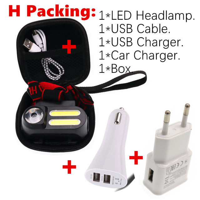 Portátil mini xpe + 2 * cob led farol luz de trabalho à prova dwaterproof água uso 18650 bateria para iluminação noturna lanterna