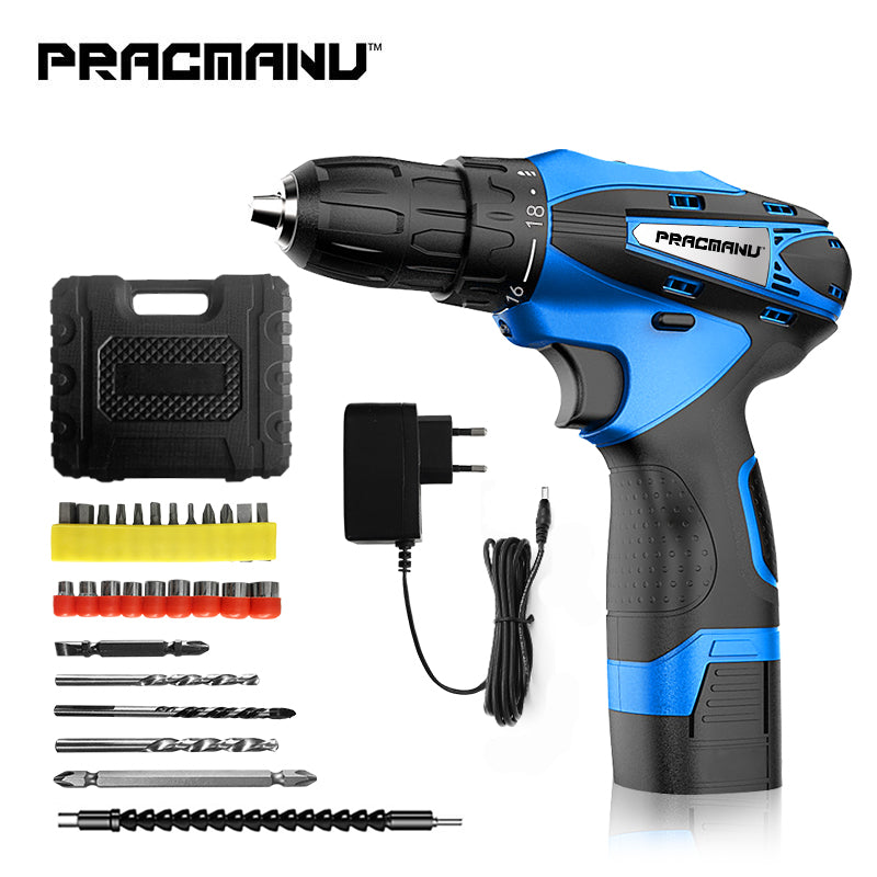 Pracmanu 12 v sem fio chave de fenda furadeira elétrica mini sem fio chave de fenda elétrica ferramenta elétrica furadeira sem fio