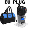 Prostormer roteador trimmer mini 650 w de madeira elétrica laminado borda com saco poderoso 6.35mm chuck carpintaria trimmer ferramentas elétricas