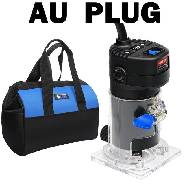 Prostormer roteador trimmer mini 650 w de madeira elétrica laminado borda com saco poderoso 6.35mm chuck carpintaria trimmer ferramentas elétricas