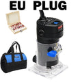 Prostormer roteador trimmer mini 650 w de madeira elétrica laminado borda com saco poderoso 6.35mm chuck carpintaria trimmer ferramentas elétricas