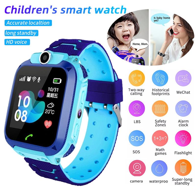Q12b crianças relógio inteligente telefone à prova dlbs água lbs smartwatch crianças posicionamento chamada 2g sim cartão localizador remoto relógio meninos meninas