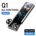 Qcr q1 sem fio bluetooth fone de ouvido fones multi-função mp3 player mais hearest ipx7 impermeável 9d tws fone de ouvido 6000 mah power bank
