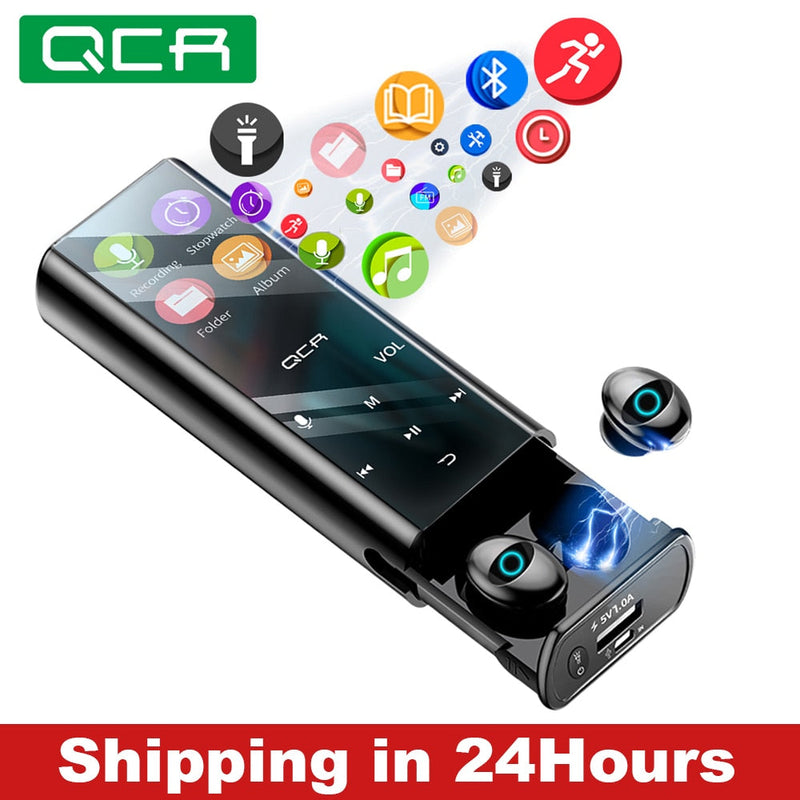 Qcr q1 sem fio bluetooth fone de ouvido fones multi-função mp3 player mais hearest ipx7 impermeável 9d tws fone de ouvido 6000 mah power bank