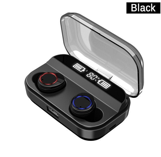 Qcr tws sem fio fone de ouvido bluetooth 5.0 fones de exibição de energia controle toque esporte estéreo sem fio caixa carregamento