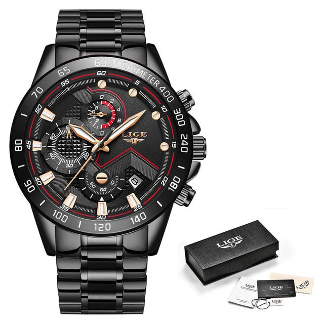 Relogio masculino lige moda quente dos homens relógios marca superior relógio de pulso de luxo relógio de quartzo azul relógio masculino cronógrafo à prova dwaterproof água