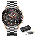 Relogio masculino lige moda quente dos homens relógios marca superior relógio de pulso de luxo relógio de quartzo azul relógio masculino cronógrafo à prova dwaterproof água