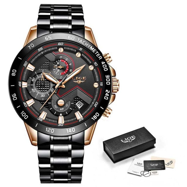 Relogio masculino lige moda quente dos homens relógios marca superior relógio de pulso de luxo relógio de quartzo azul relógio masculino cronógrafo à prova dwaterproof água
