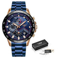 Relogio masculino lige moda quente dos homens relógios marca superior relógio de pulso de luxo relógio de quartzo azul relógio masculino cronógrafo à prova dwaterproof água