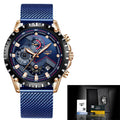 Relogio masculino lige moda quente dos homens relógios marca superior relógio de pulso de luxo relógio de quartzo azul relógio masculino cronógrafo à prova dwaterproof água