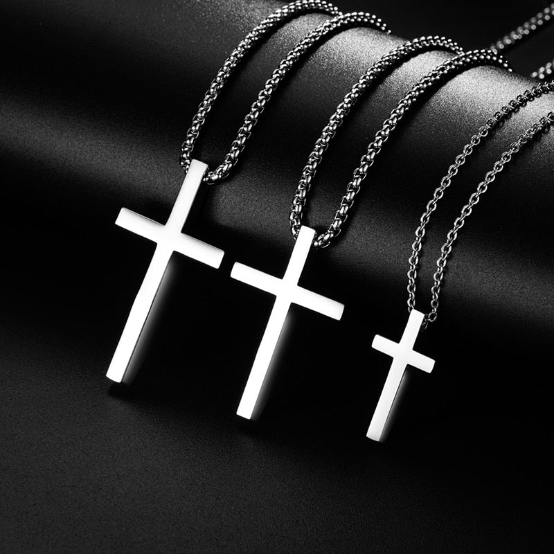 Colar Crucifixo Minimalista Aço Inoxidável