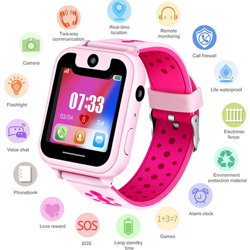 S6 crianças relógio inteligente crianças chamada sos localizador de localização rastreador câmera jogo hd 1.44 Polegada tela smartwatch