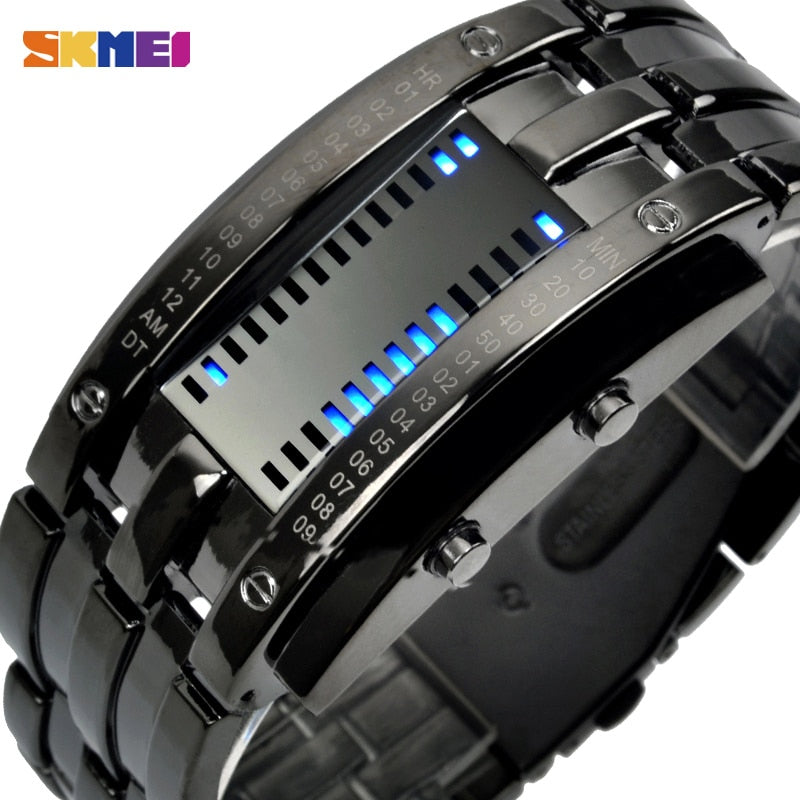 SKMEI Moda Criativa Relógios Homens Marca De Luxo LED Digital Display 50 m amante de Pulso À Prova D' Água Relogio masculino