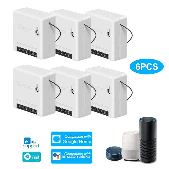 SONOFF MINI Wifi Interruptor Inteligente módulo 110-240V Controlador Temporizador Interruptor de luz de Controle de Voz do Trabalho Com a Amazônia Alexa inicial do Google