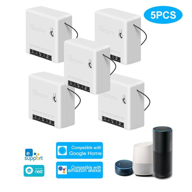 SONOFF MINI Wifi Interruptor Inteligente módulo 110-240V Controlador Temporizador Interruptor de luz de Controle de Voz do Trabalho Com a Amazônia Alexa inicial do Google