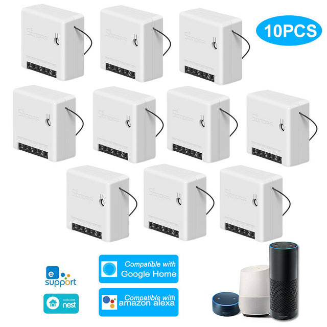 SONOFF MINI Wifi Interruptor Inteligente módulo 110-240V Controlador Temporizador Interruptor de luz de Controle de Voz do Trabalho Com a Amazônia Alexa inicial do Google