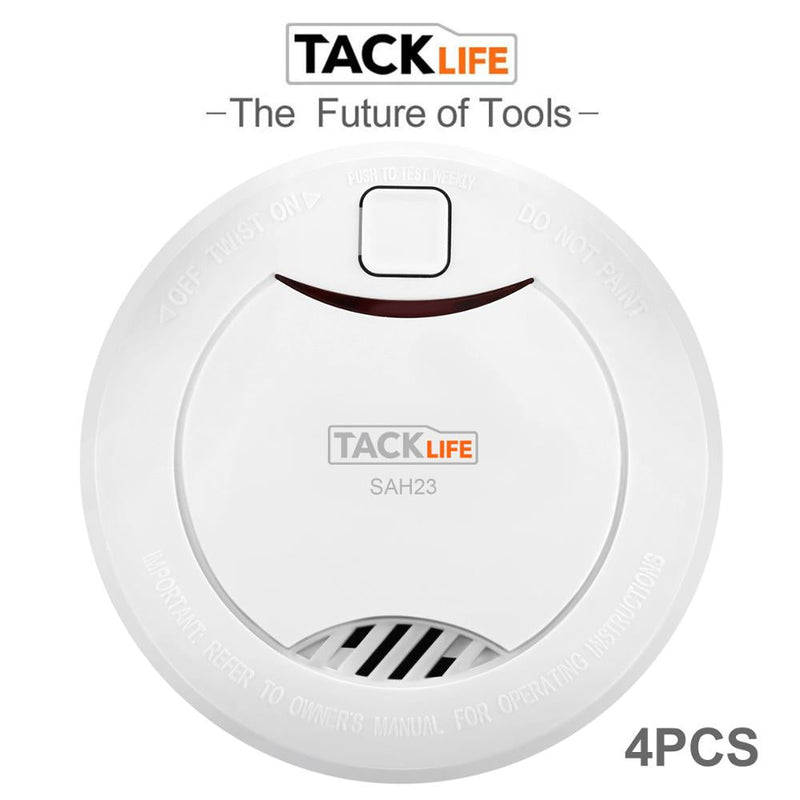Tacklife 4 pces acessórios do alarme do detector de fumaça sensível sistema de alarme fumaça/detector de incêndio para o sistema de alarme de segurança em casa