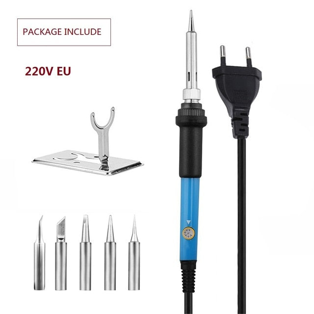 Temperatura ajustável kit de ferro de solda elétrica 220 v 110 v 60 w estação de retrabalho de solda conjunto de ferramentas de reparo de lápis de calor