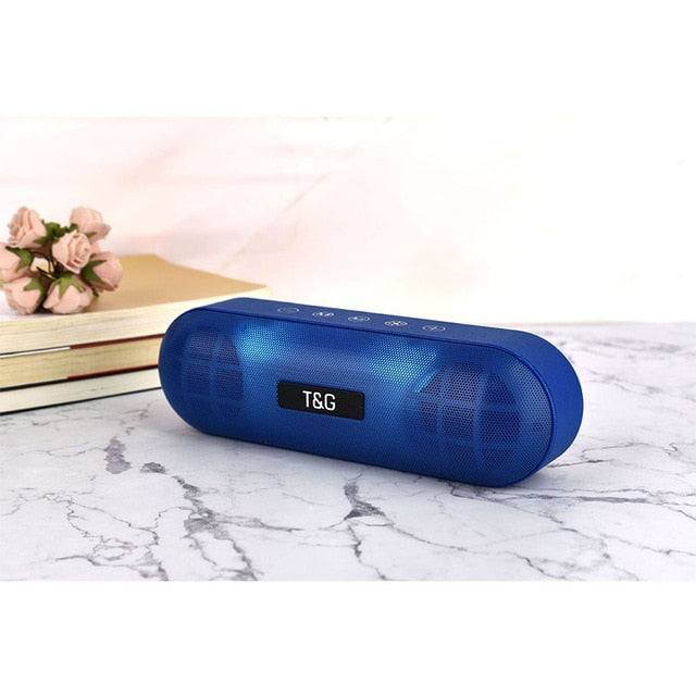 Tg led bluetooth alto-falante ao ar livre de metal portátil super baixo alto-falante sem fio 3d estéreo música surround com microfone fm tfcard aux