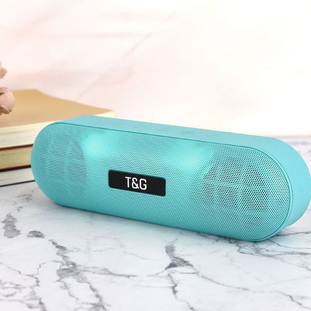 Tg led bluetooth alto-falante ao ar livre de metal portátil super baixo alto-falante sem fio 3d estéreo música surround com microfone fm tfcard aux