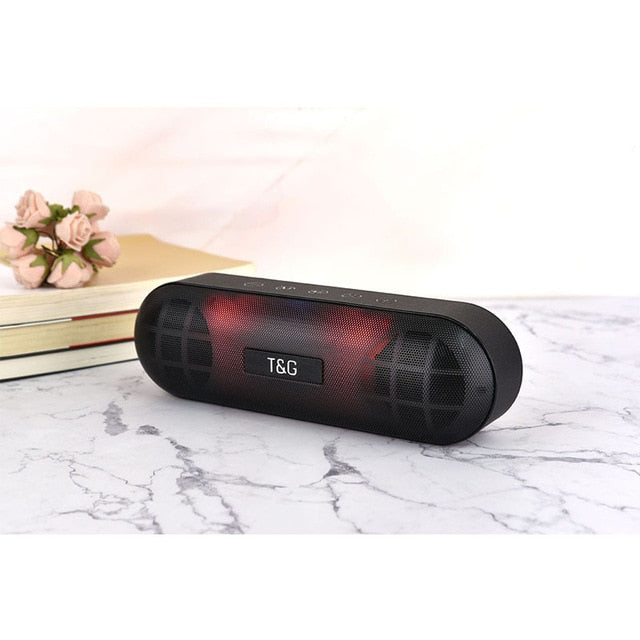 Tg led bluetooth alto-falante ao ar livre de metal portátil super baixo alto-falante sem fio 3d estéreo música surround com microfone fm tfcard aux