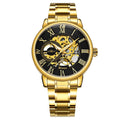 Vencedor oficial ouro relógio automático men cinta de aço esqueleto crânio mecânico relógios marca superior luxo dropshipping atacado
