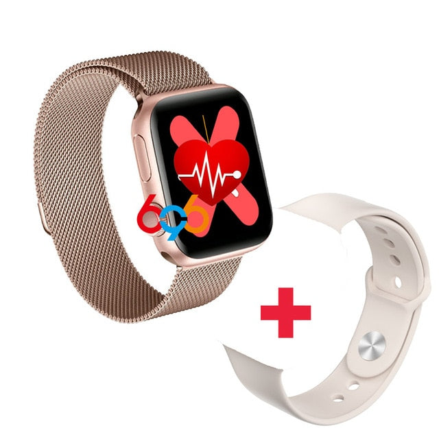 W68 relógio inteligente masculino série 5 toque completo ip67 à prova dip67 água rastreador de fitness monitor de freqüência cardíaca smartwatch feminino vs w58 iwo 12