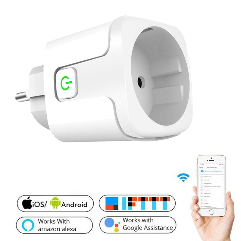 WiFi Tomada inteligente Plug UE 10A/16A Timing Controle APP para iOS Android Phone Funciona Com Alexa Inicial do Google controle De Voz Mini