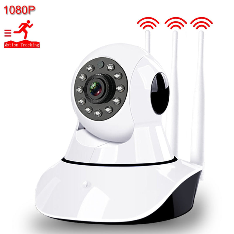 Wifi câmera ip 1080 p hd câmera de segurança em casa 3 antena sem fio sinal aprimoramento áudio em dois sentidos visão noturna câmera cctv inteligente